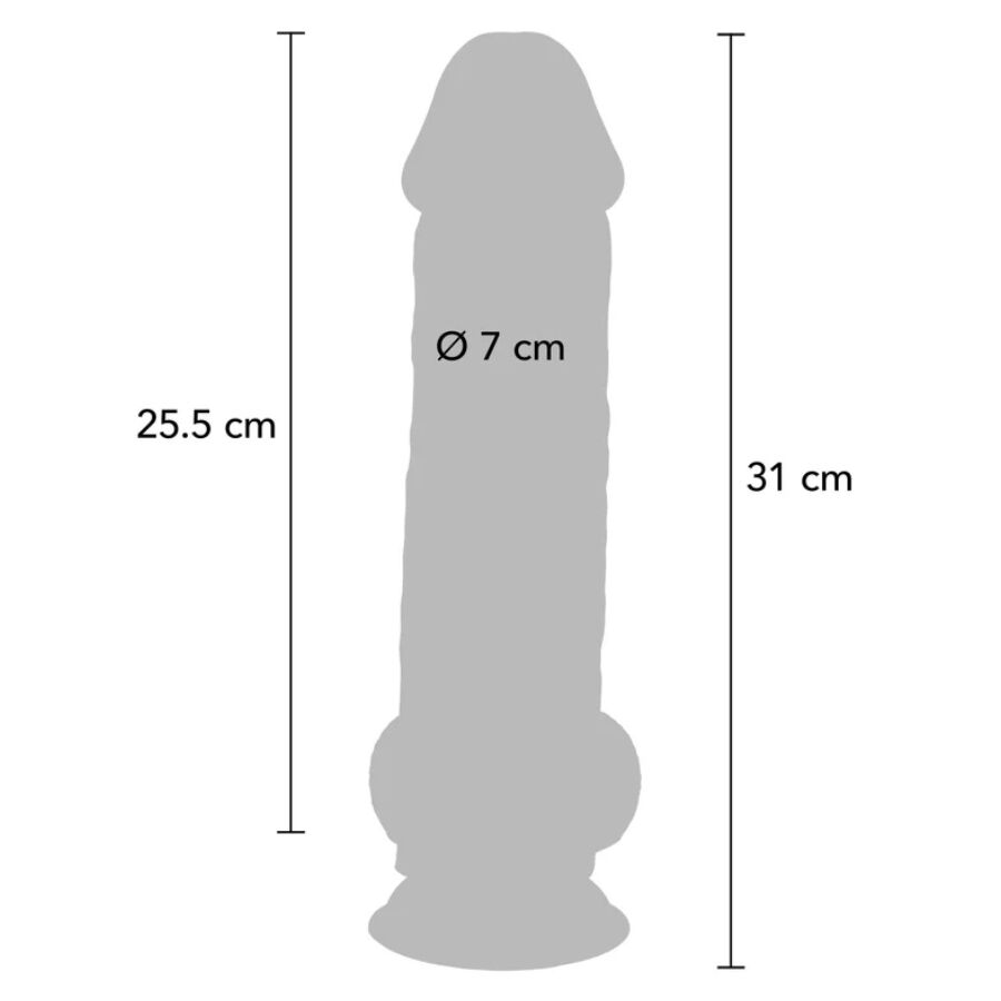 GET REAL - Deluxe Realistisk Dildo med Baller Ekstra Tykk 31 cm