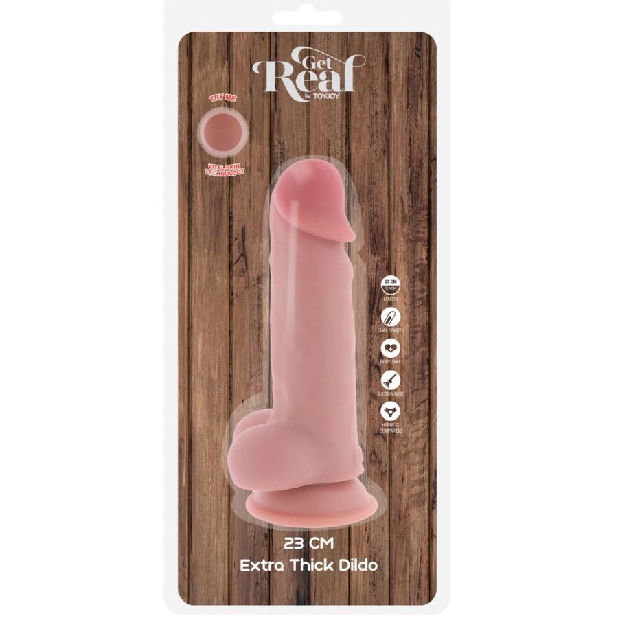 GET REAL - Deluxe Realistisk penis med baller Ekstra tykk 23 cm