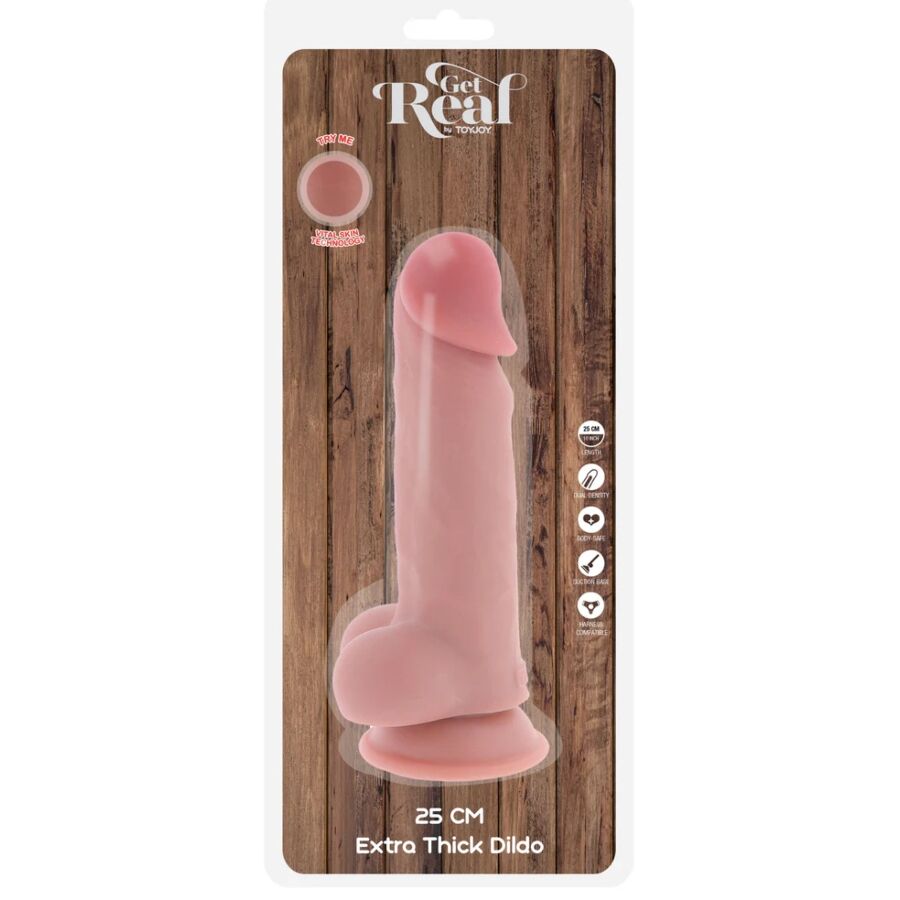 GET REAL - Deluxe Realistisk penis med baller Ekstra tykk 25 cm
