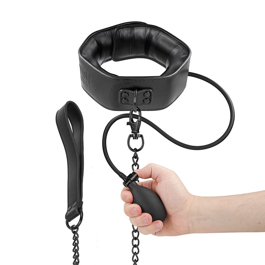 FETISH SUBMISSIVE BONDAGE - Oppblåsbart Halsbånd med Kjede