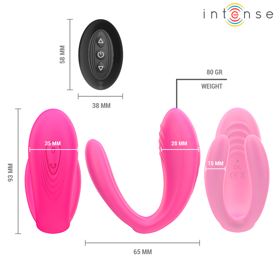 INTENSE - Julia Dobbeltvibrator med fjernkontroll
