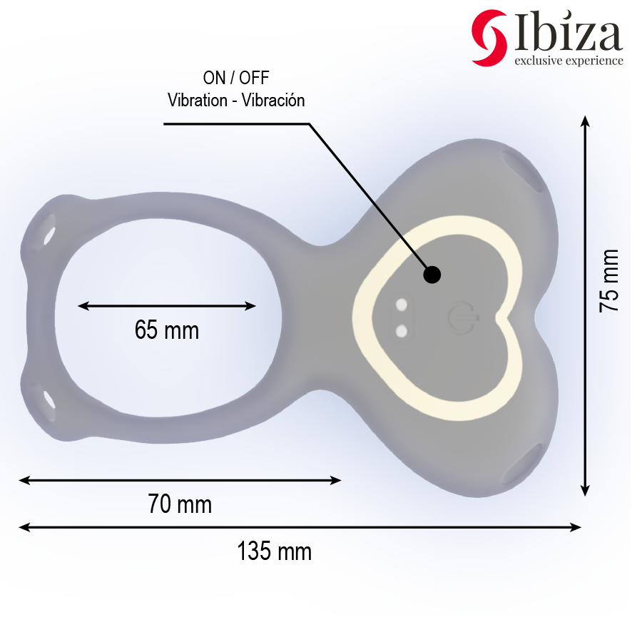 IBIZA - Heart Trusevibrator med fjernkontroll