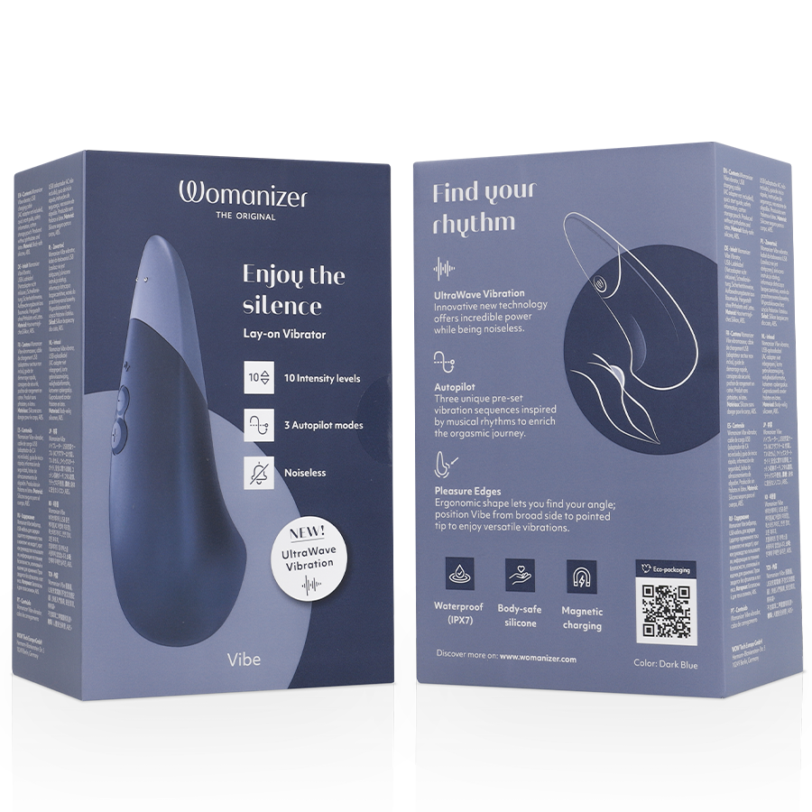 Womanizer - Vibe Lay-on Stillegående Vibrator Mørkeblå