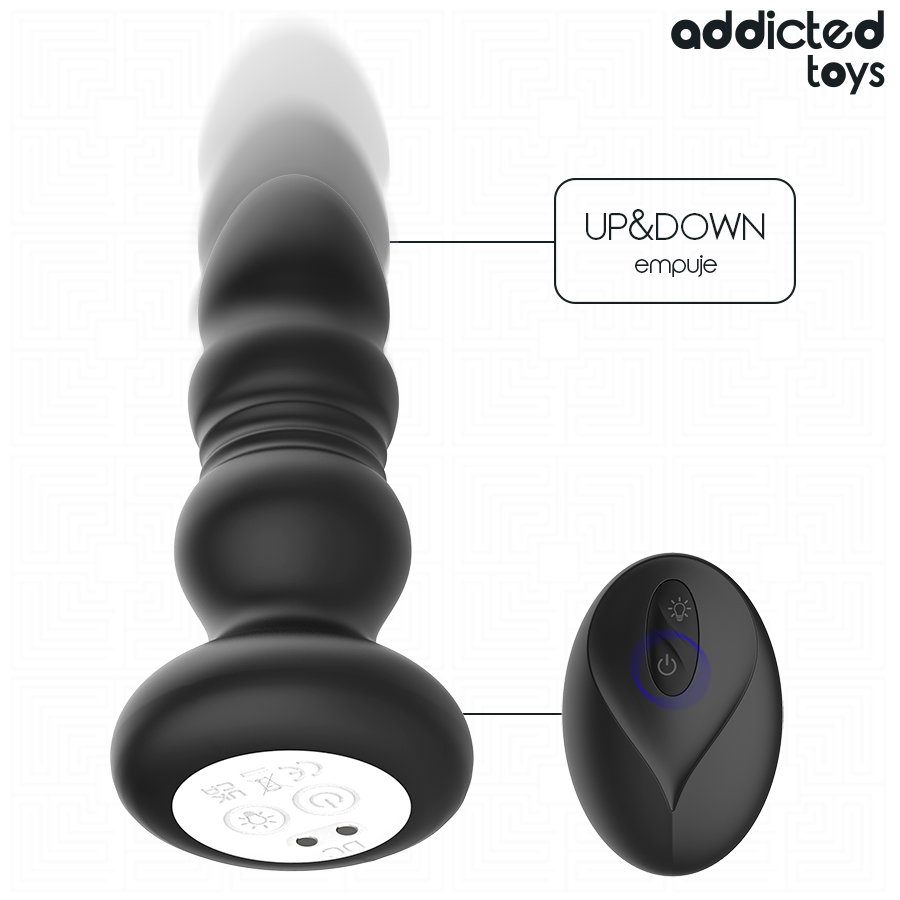 ADDICTED TOYS - Støtende Vibrerende Analplugg med LED og Fjernkontroll