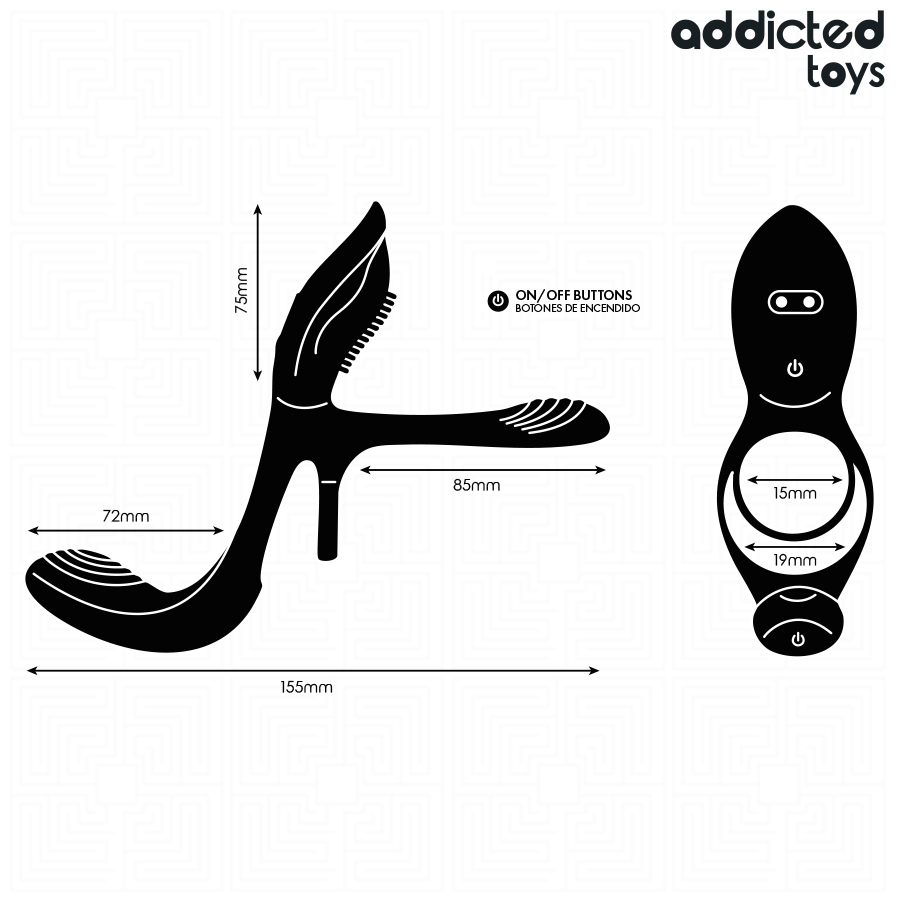 ADDICTED TOYS - Dobbel Penisring med Klitorisstimulator