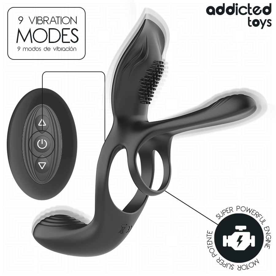 ADDICTED TOYS - Dobbel Penisring med Klitorisstimulator