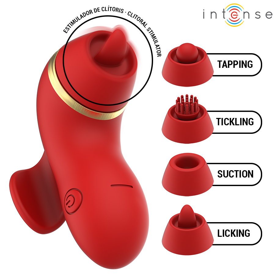 INTENSE - Patty Klitorisstimulator med 4 hoder, sug, tapping & tunge