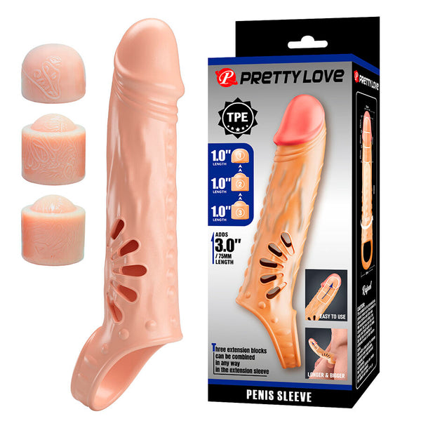 PRETTY LOVE - Penishylse med Forlengere (+7,5 cm)