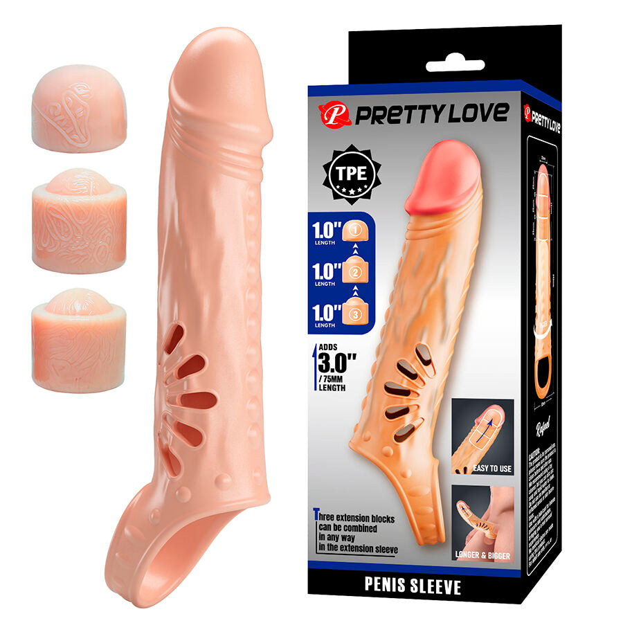 PRETTY LOVE - Penishylse med Forlengere (+7,5 cm)