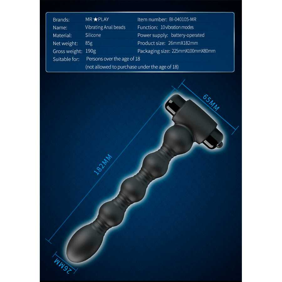 MR PLAY - Vibrerende analplugg-massasjeapparat
