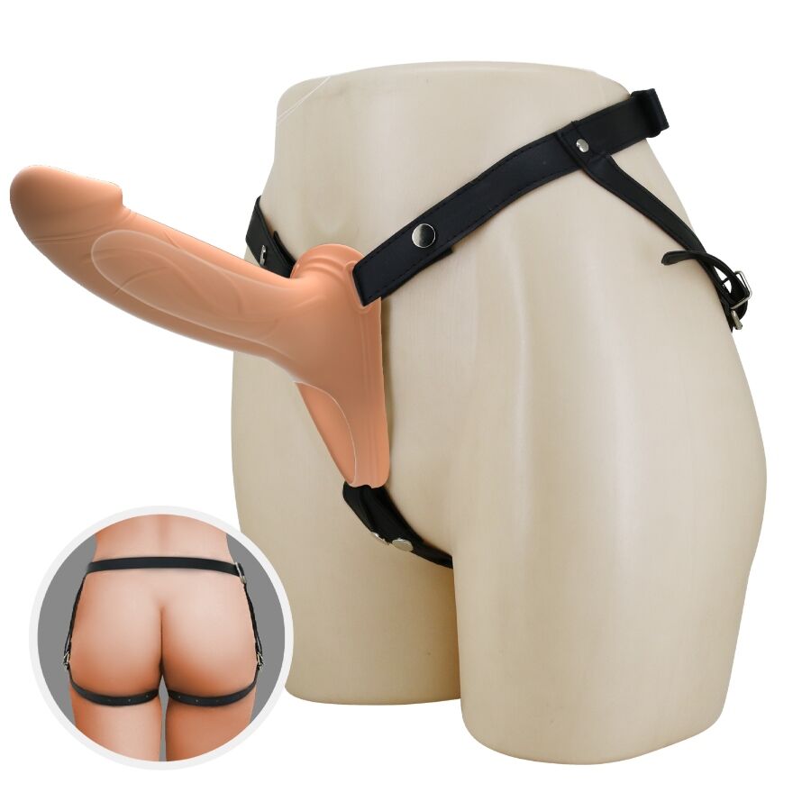 PRETTY LOVE - Landon Vibrerende hul strap-on Naturfarge