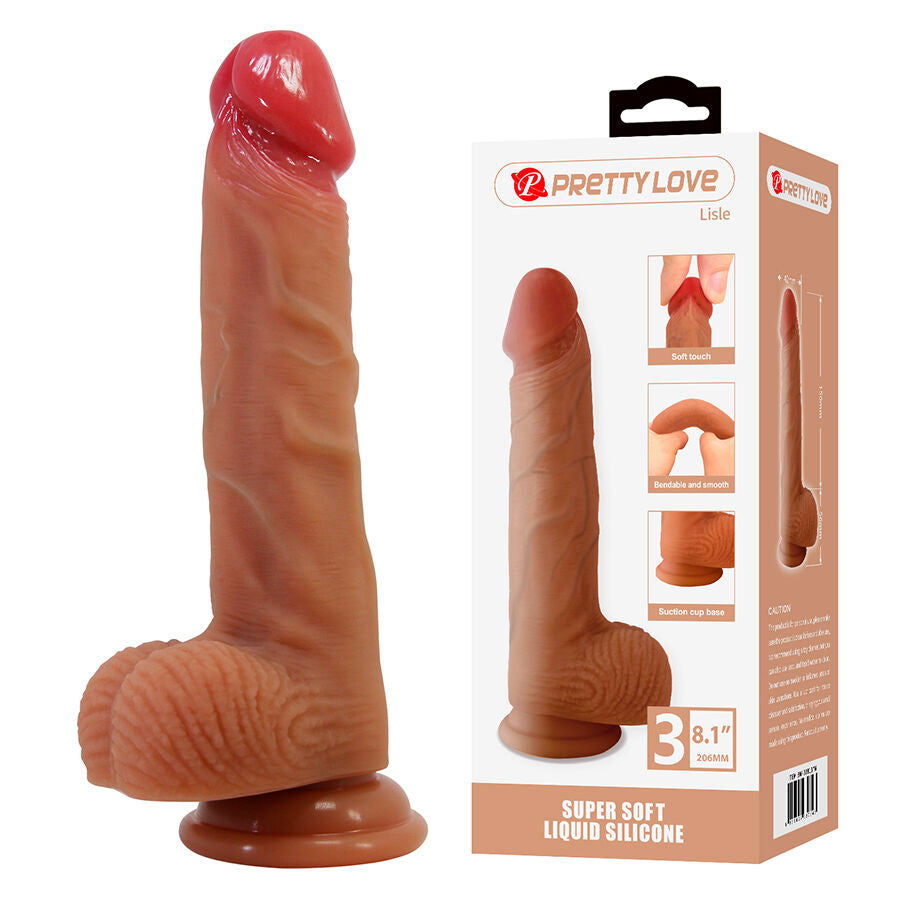 PRETTY LOVE - Lisle Realistisk dildo med sugekopp 20,6 cm