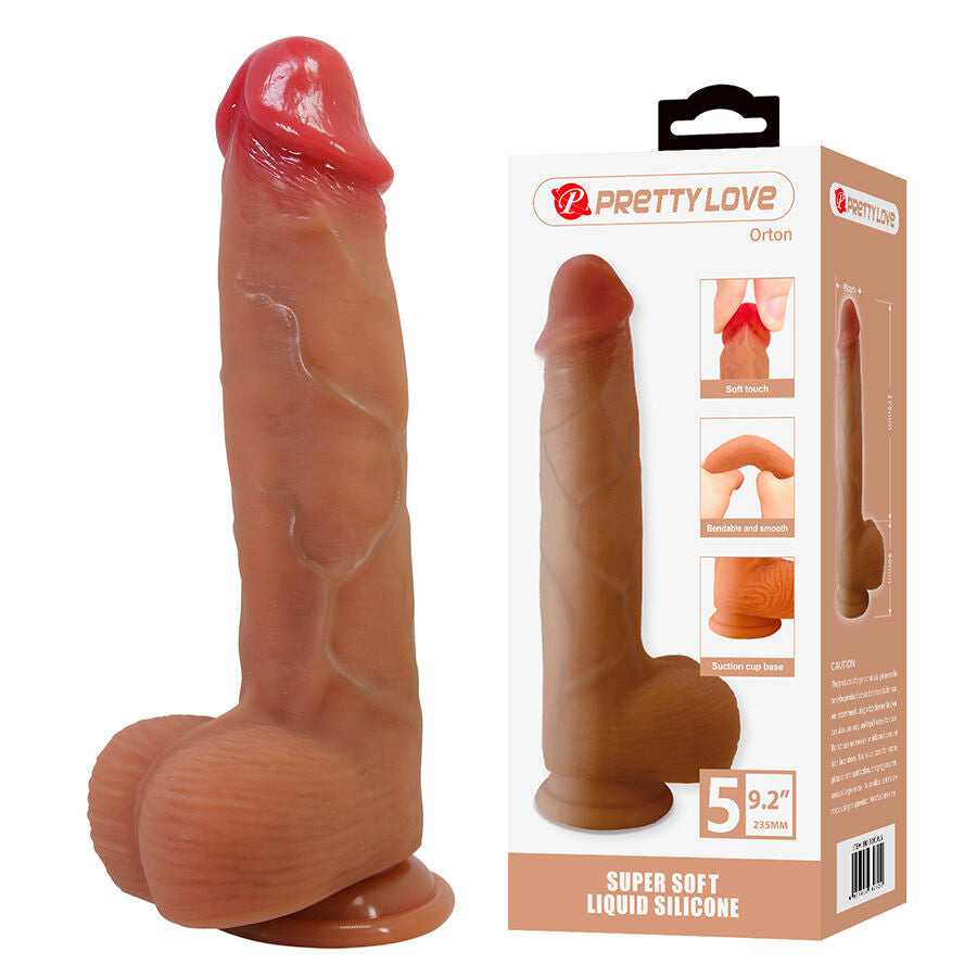 PRETTY LOVE - Orton Realistisk dildo med sugekopp 23,5 cm