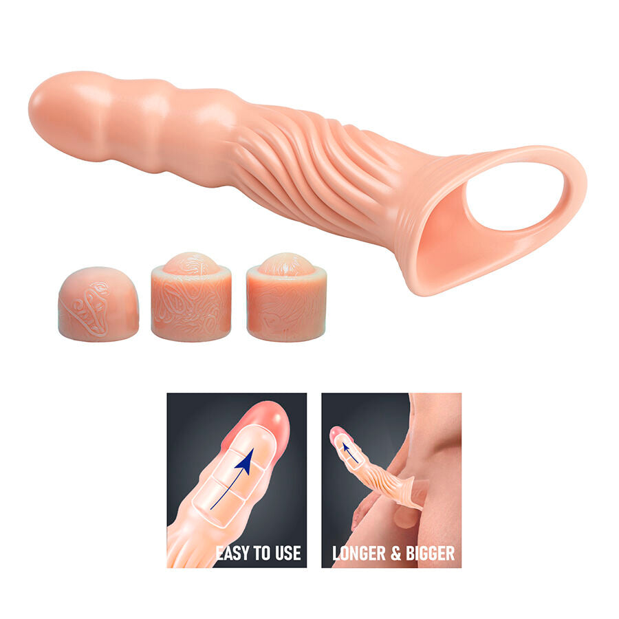 PRETTY LOVE - Teksturert penisforlenger med extendere