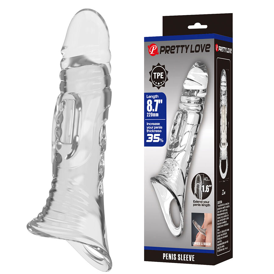 PRETTY LOVE - Transparent penissleeve 22 cm