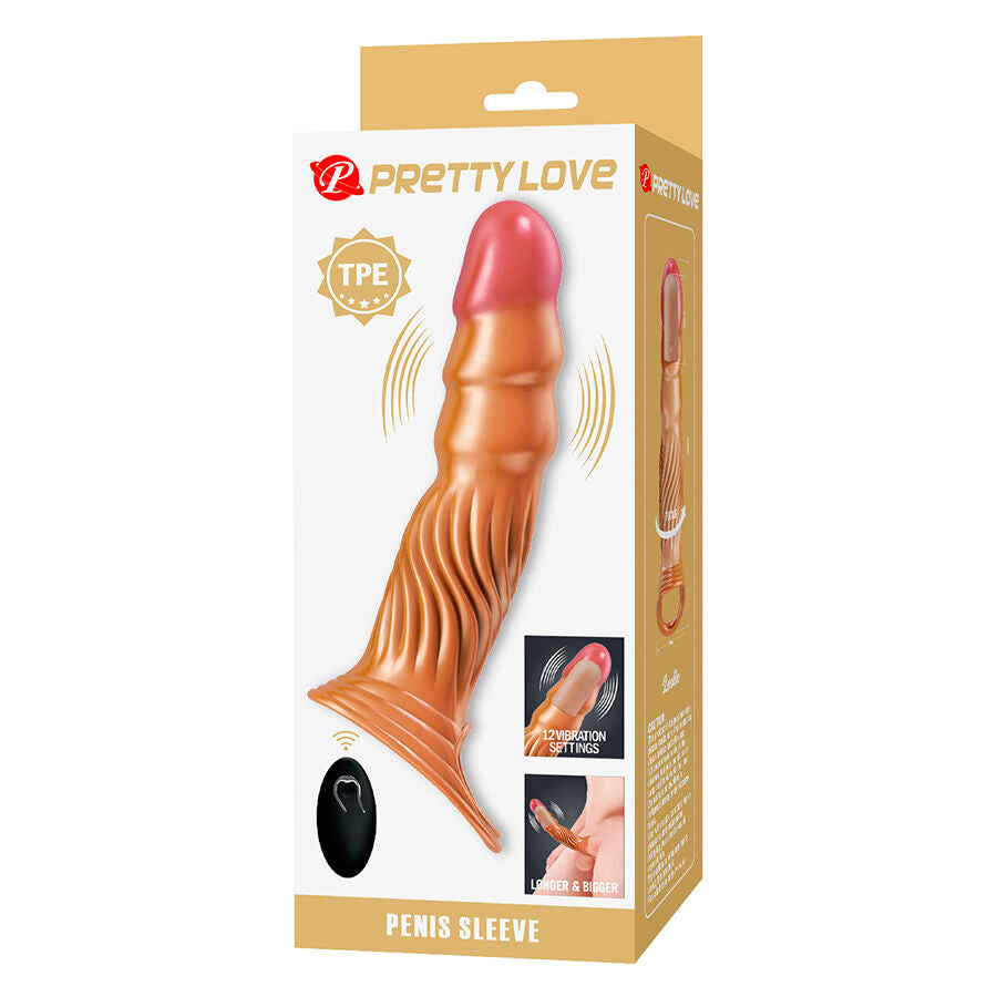 PRETTY LOVE - Teksturert vibrerende penissleeve med fjernkontroll