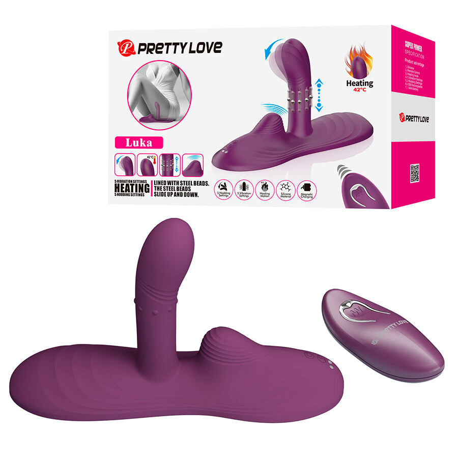 PRETTY LOVE - Luka Sittevibrator med varme & fjernkontroll
