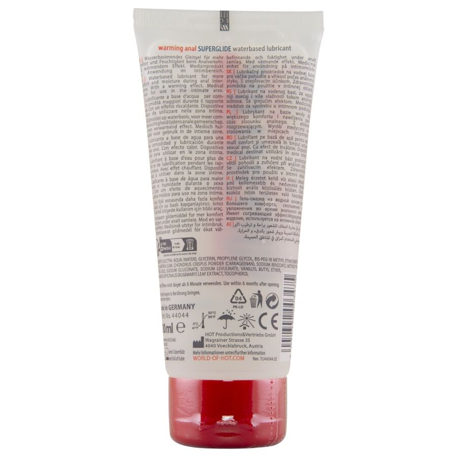 HOT - Anal Superglide Varmende Vannbasert Glidemiddel 100 ml