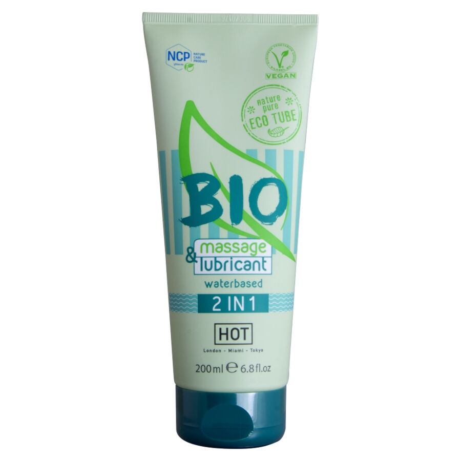 HOT - Bio Massasje og Glidemiddel Vannbasert 2-i-1 200 ml
