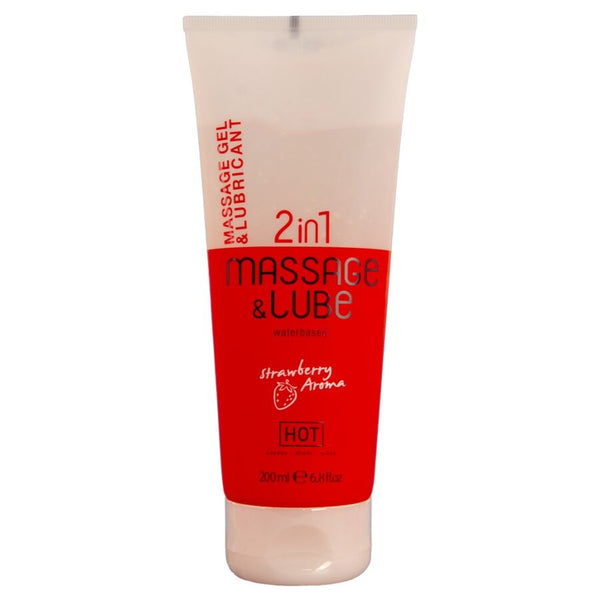 HOT - Massasje- og Glidegel 2-i-1 Jordbær 200 ml