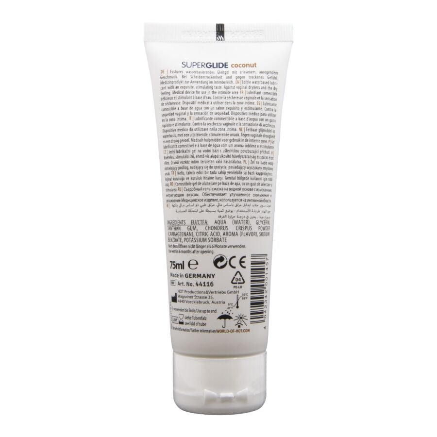 HOT - Superglide Spiselig glidemiddel Kokos 75 ml