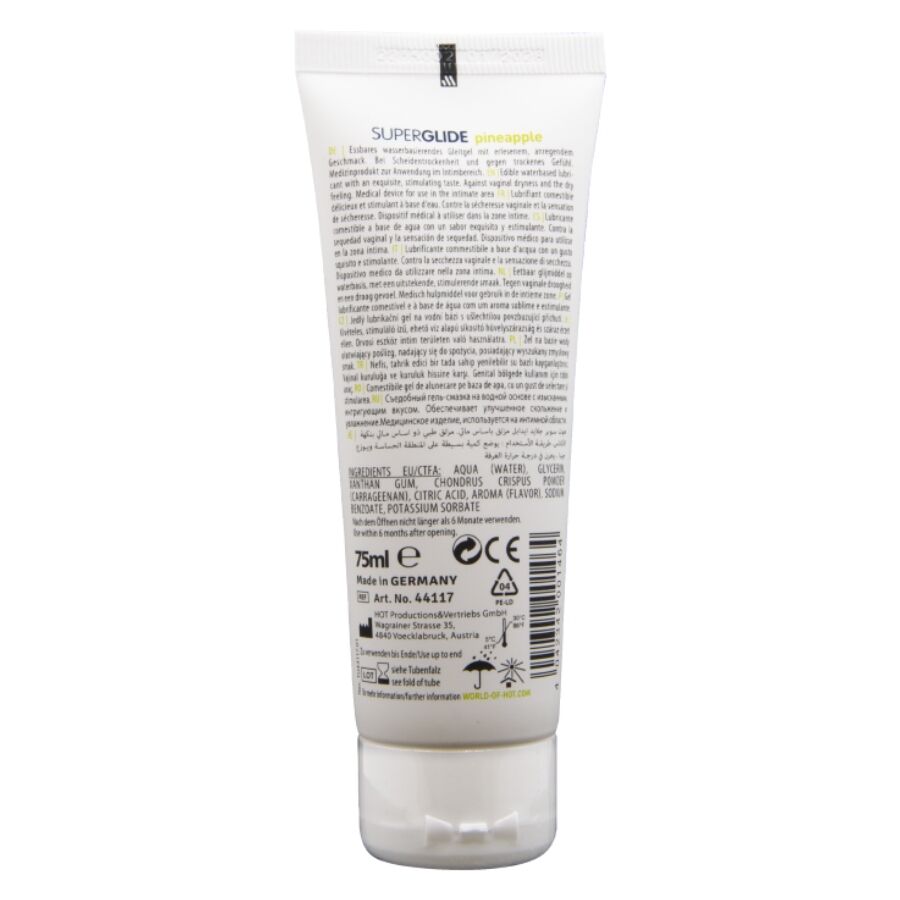HOT - Superglide Spiselig Vannbasert Glidemiddel Ananas 75 ml