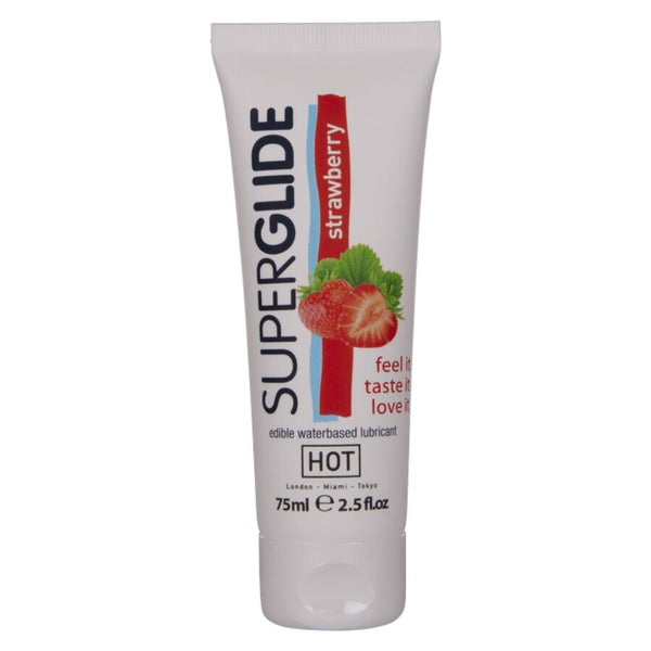 HOT - Superglide Spiselig glidemiddel Jordbær 75 ml