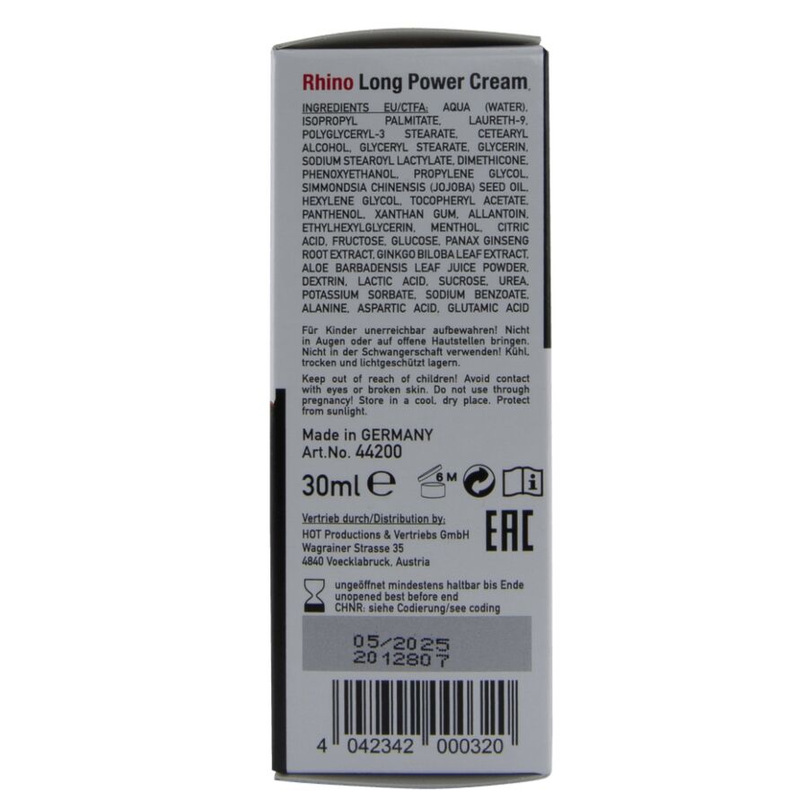 HOT - Rhino Long Power Forsinkende Krem 30 ml