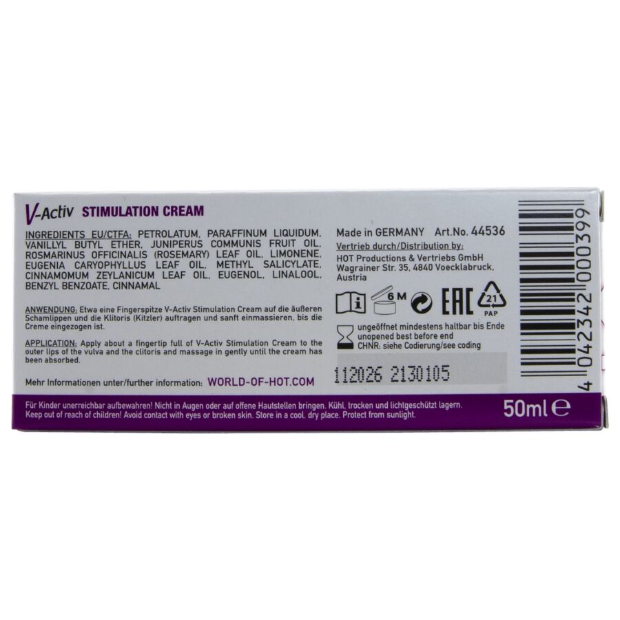 HOT - V-Activ Stimuleringskrem for kvinner 50 ml