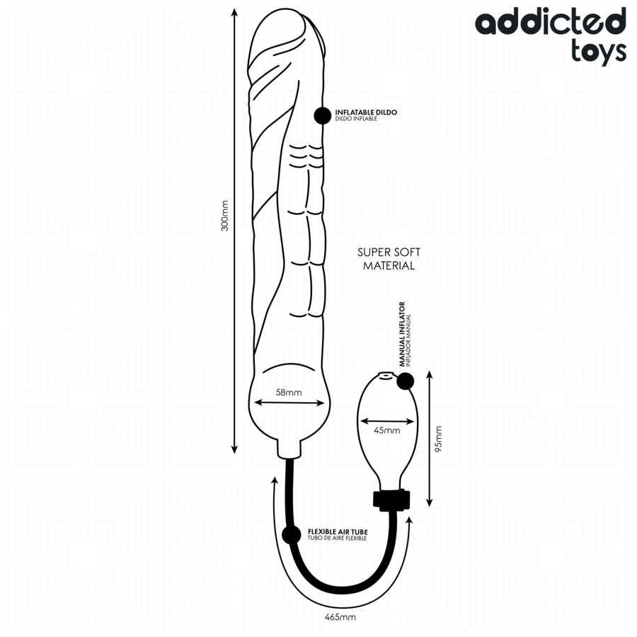 ADDICTED TOYS - Oppblåsbar Dildo XL Modell 5