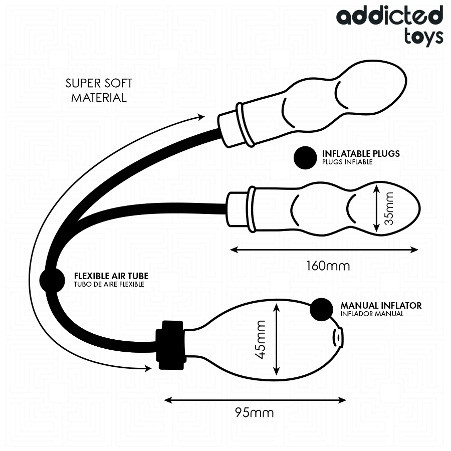 ADDICTED TOYS - Oppblåsbar Dobbel Analplugg Modell 1