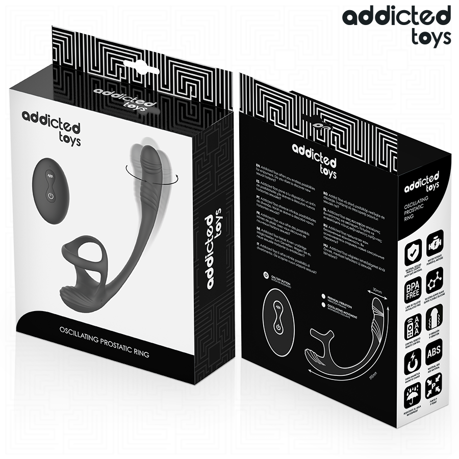 ADDICTED TOYS - Penisring med Vibrasjon, 360° Rotasjon og Pungstimulator