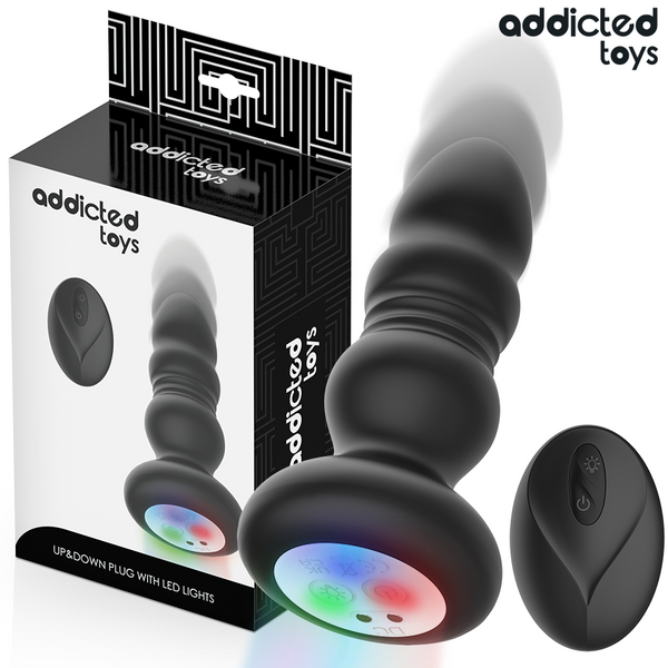 ADDICTED TOYS - Støtende Vibrerende Analplugg med LED og Fjernkontroll