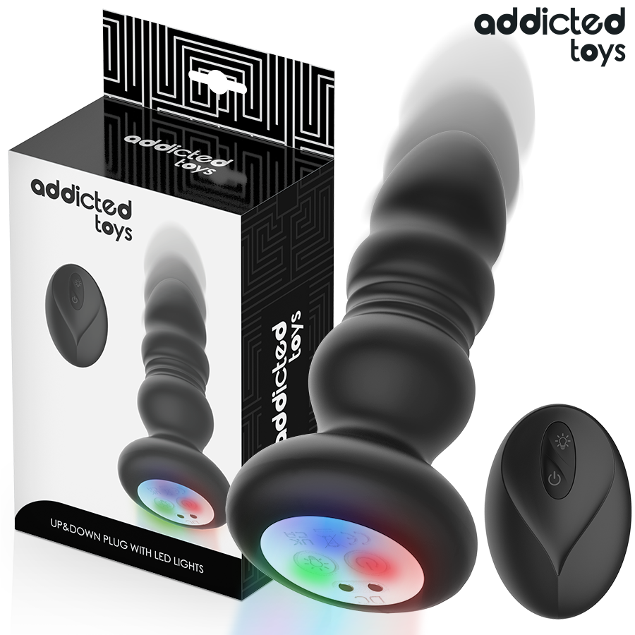 ADDICTED TOYS - Støtende Vibrerende Analplugg med LED og Fjernkontroll
