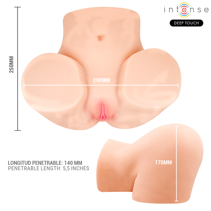 INTENSE Deep Touch - Ginger Vaginal Masturbator med Sug, Varme, Vibrasjon og Lyd – med Fjernkontroll