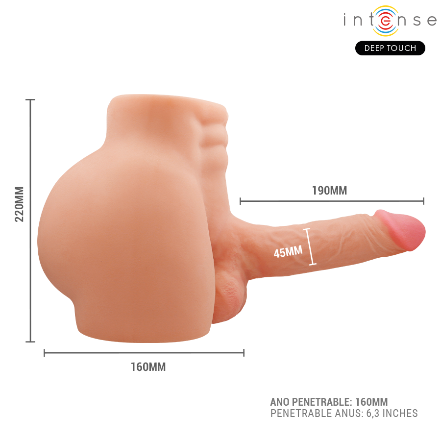 INTENSE Deep Touch - Richie Torso med Anus og Realistisk Dildo, Støtende og Vibrerende – med Fjernkontroll