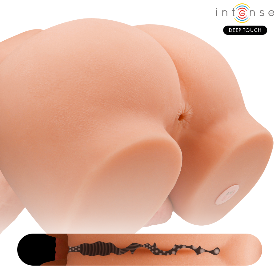 INTENSE Deep Touch - Richie Torso med Anus og Realistisk Dildo, Støtende og Vibrerende – med Fjernkontroll
