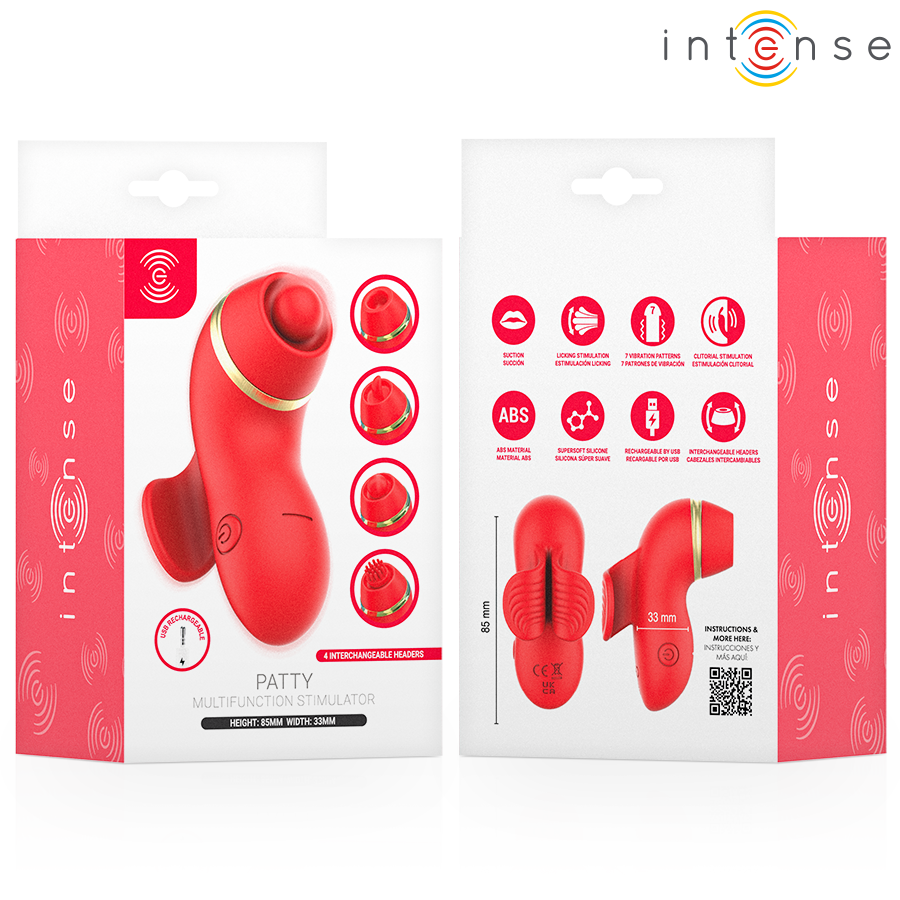 INTENSE - Patty Klitorisstimulator med 4 hoder, sug, tapping & tunge