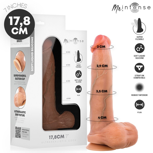 Mr Intense - Bruce S realistisk dildo med baller 17,8 cm