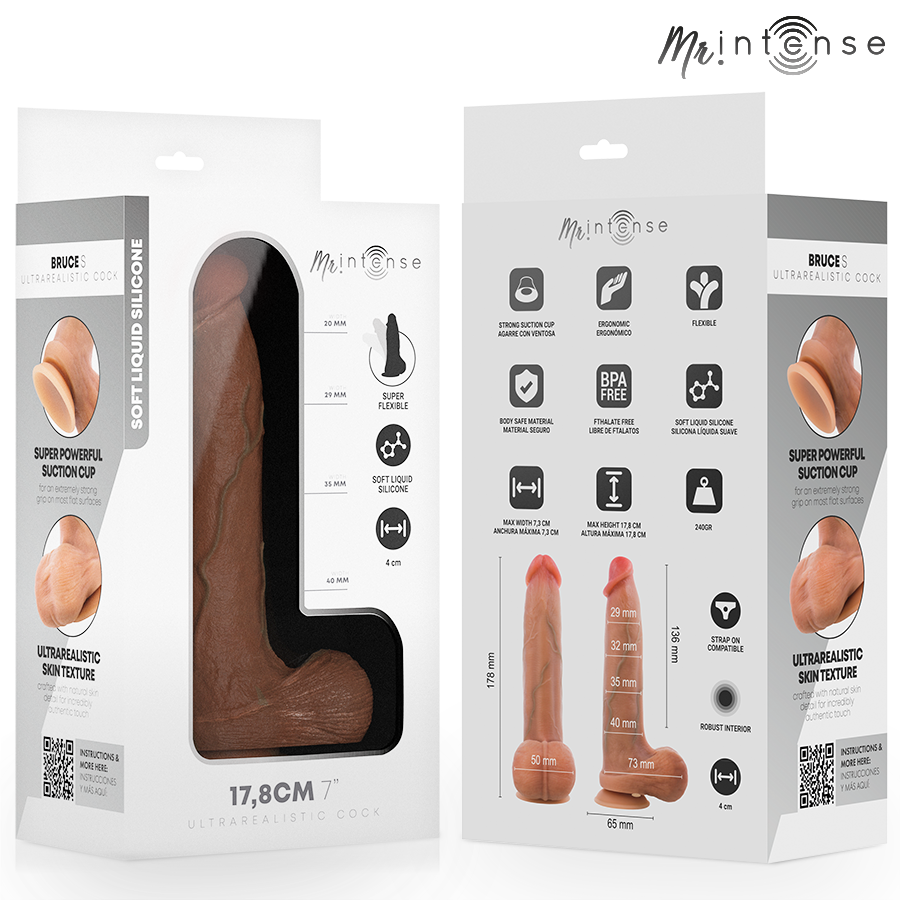 Mr Intense - Bruce S realistisk dildo med baller 17,8 cm