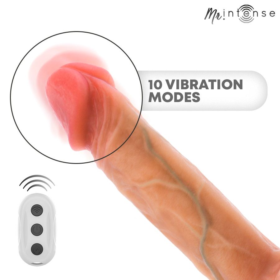 Mr Intense - Logan realistisk vibrator med varme og fjernkontroll 20 cm