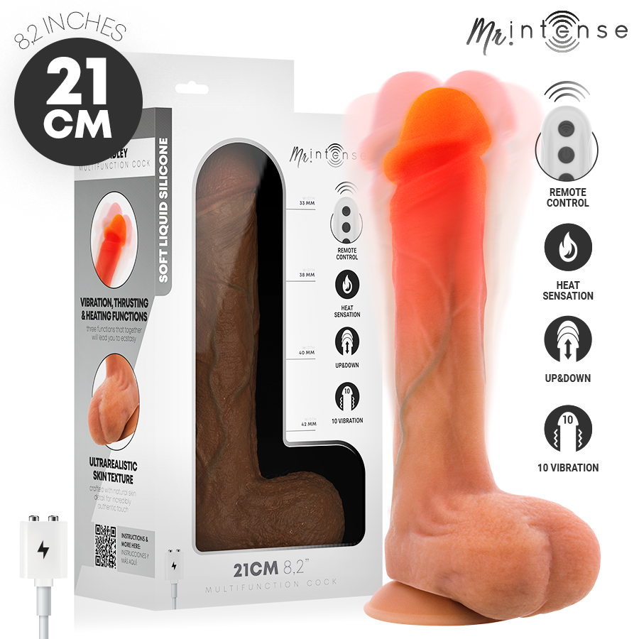 Mr Intense - Bradley realistisk vibrator med varme og fjernkontroll 21 cm