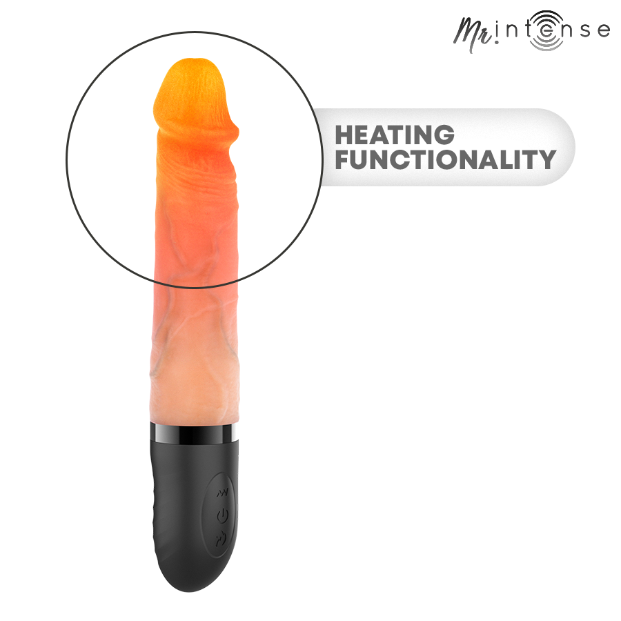 Mr Intense - Jean realistisk vibrator med støtefunksjon og varme 24 cm