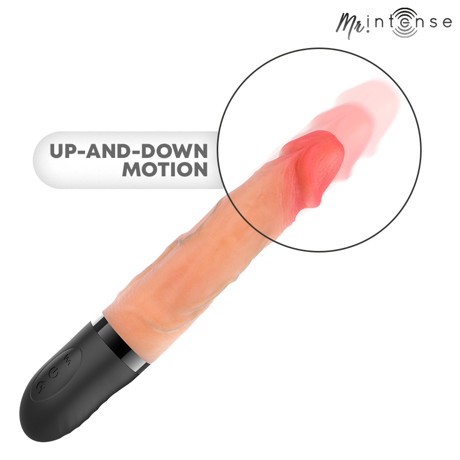 Mr Intense - Jean realistisk vibrator med støtefunksjon og varme 24 cm
