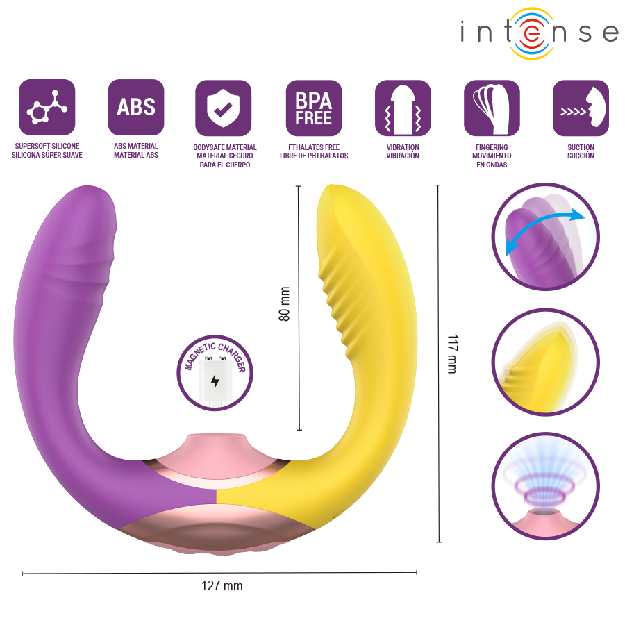 INTENSE - Willow 3-i-1 Sugende og Vibrerende Stimulator