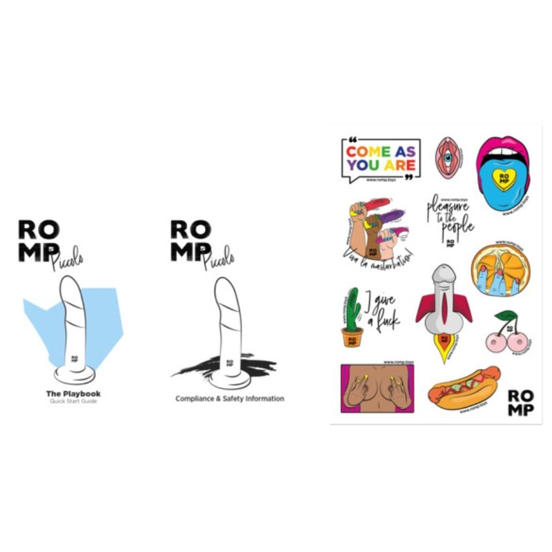 ROMP - Piccolo Silikondildo med Sugekopp Trefarget 14 cm
