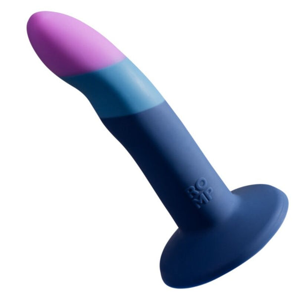 ROMP - Piccolo Silikondildo med Sugekopp Trefarget 14 cm