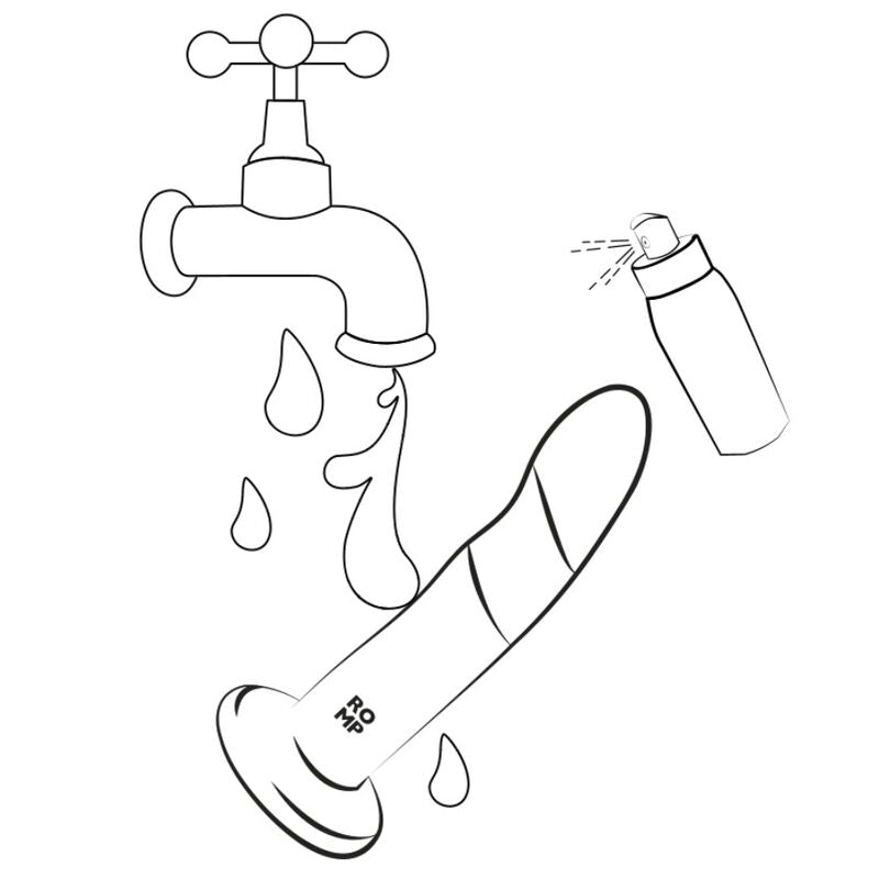 ROMP - Dizi Silikondildo med Sugekopp Trefarget 18 cm