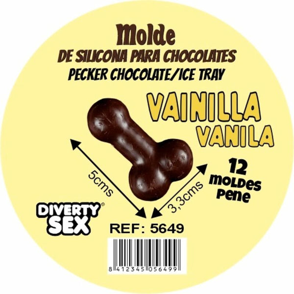 DIABLO PICANTE - Sjokoladeform 12 peniser Silikon Vanilje