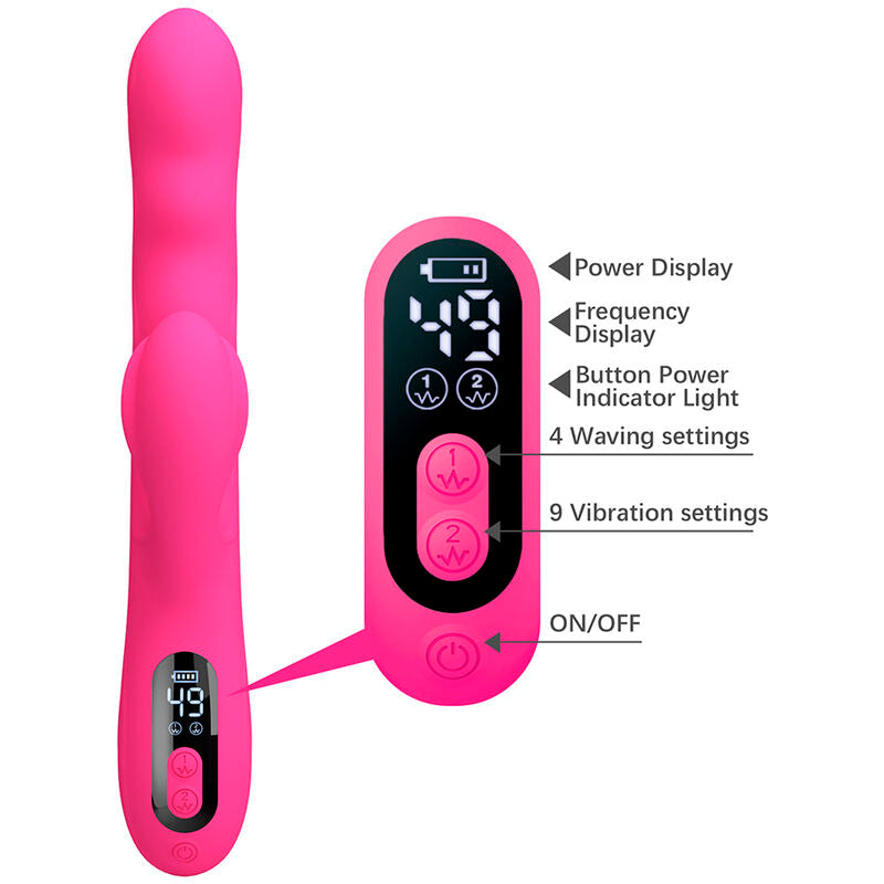 PRETTY LOVE - Winters Multifunksjons rabbitvibrator med LED